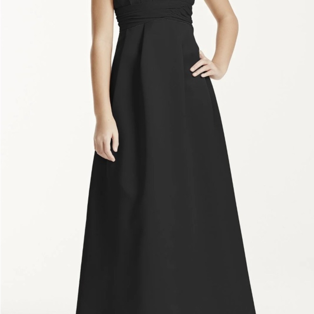David's Bridal Strapless Black Dress
